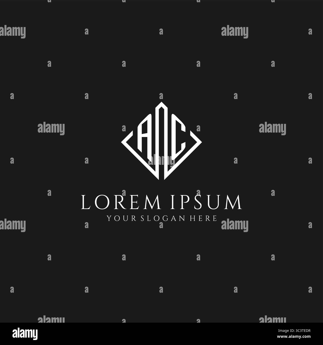 Lettre AC logo avec graphique vectoriel de style de design carré losange Illustration de Vecteur