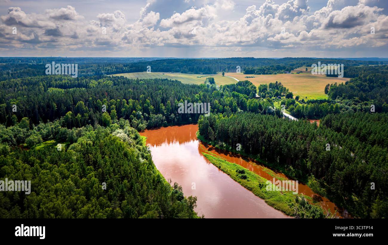 Paysage du parc national de Gauja, Lettonie Banque D'Images