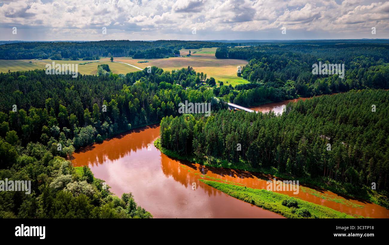 Paysage du parc national de Gauja, Lettonie Banque D'Images