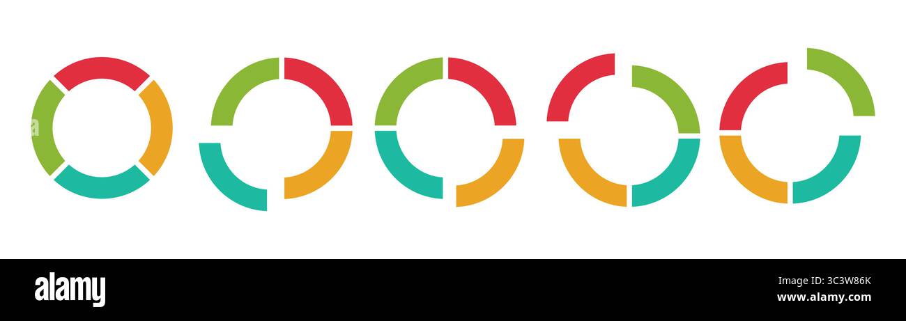 Ensemble de diagrammes de pourcentage de cercle pour les infographies Illustration de Vecteur