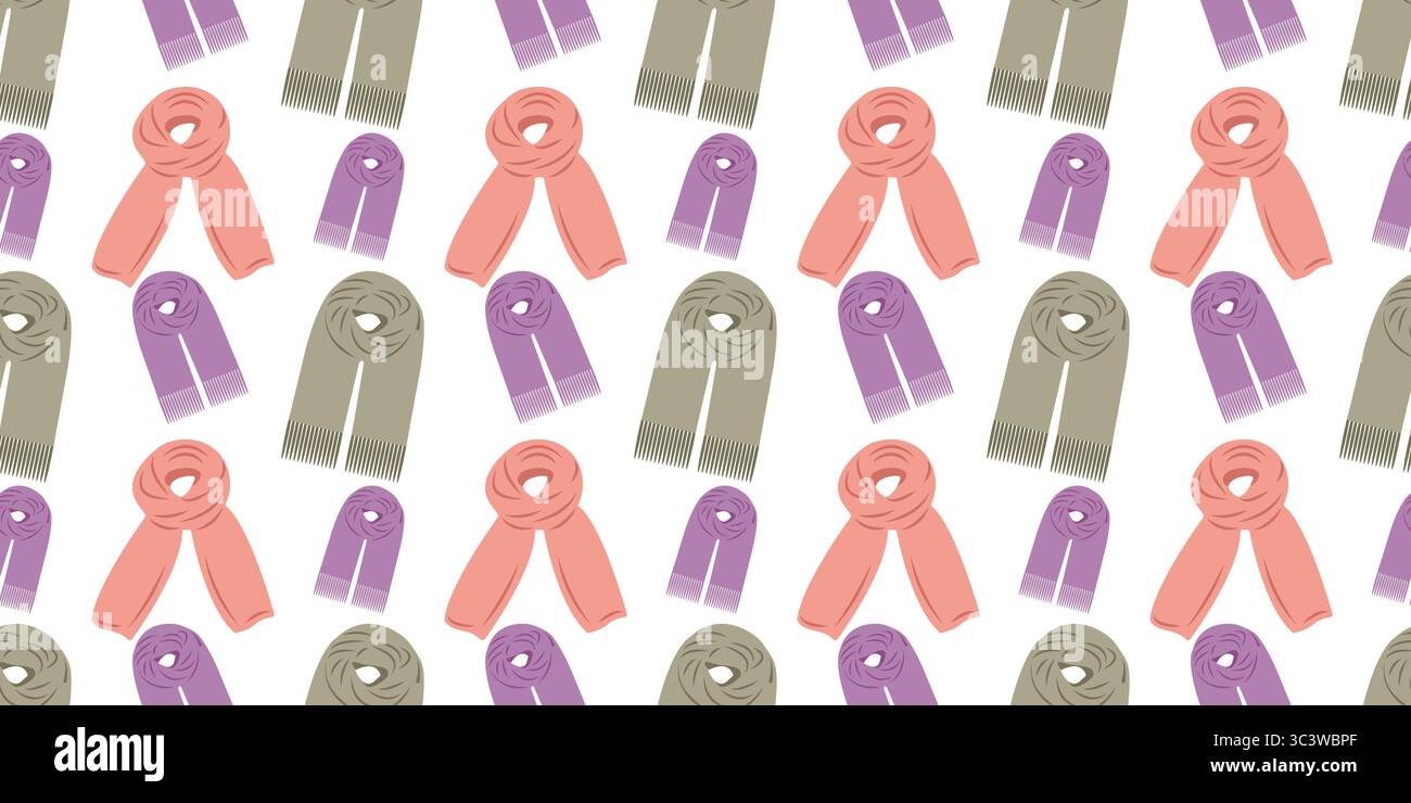 Motif sans couture d'automne saisonnier avec foulards Illustration de Vecteur