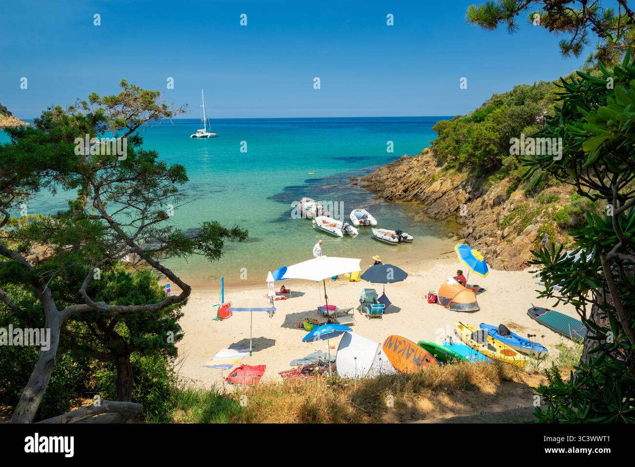 Plage de sable de rêve sur Corse, France Banque D'Images