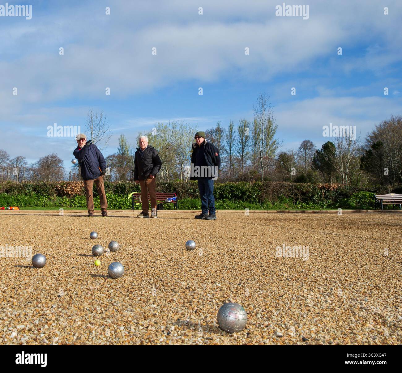 jouer à la boules Banque D'Images