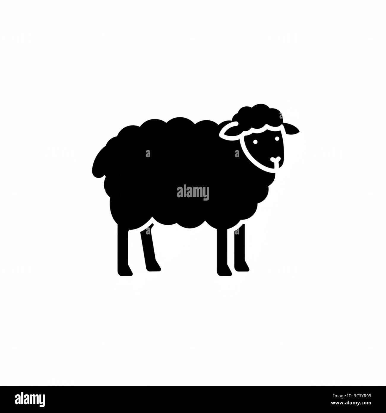 Icône graphique de mouton noir – illustration vectorielle isolée sur fond blanc Illustration de Vecteur