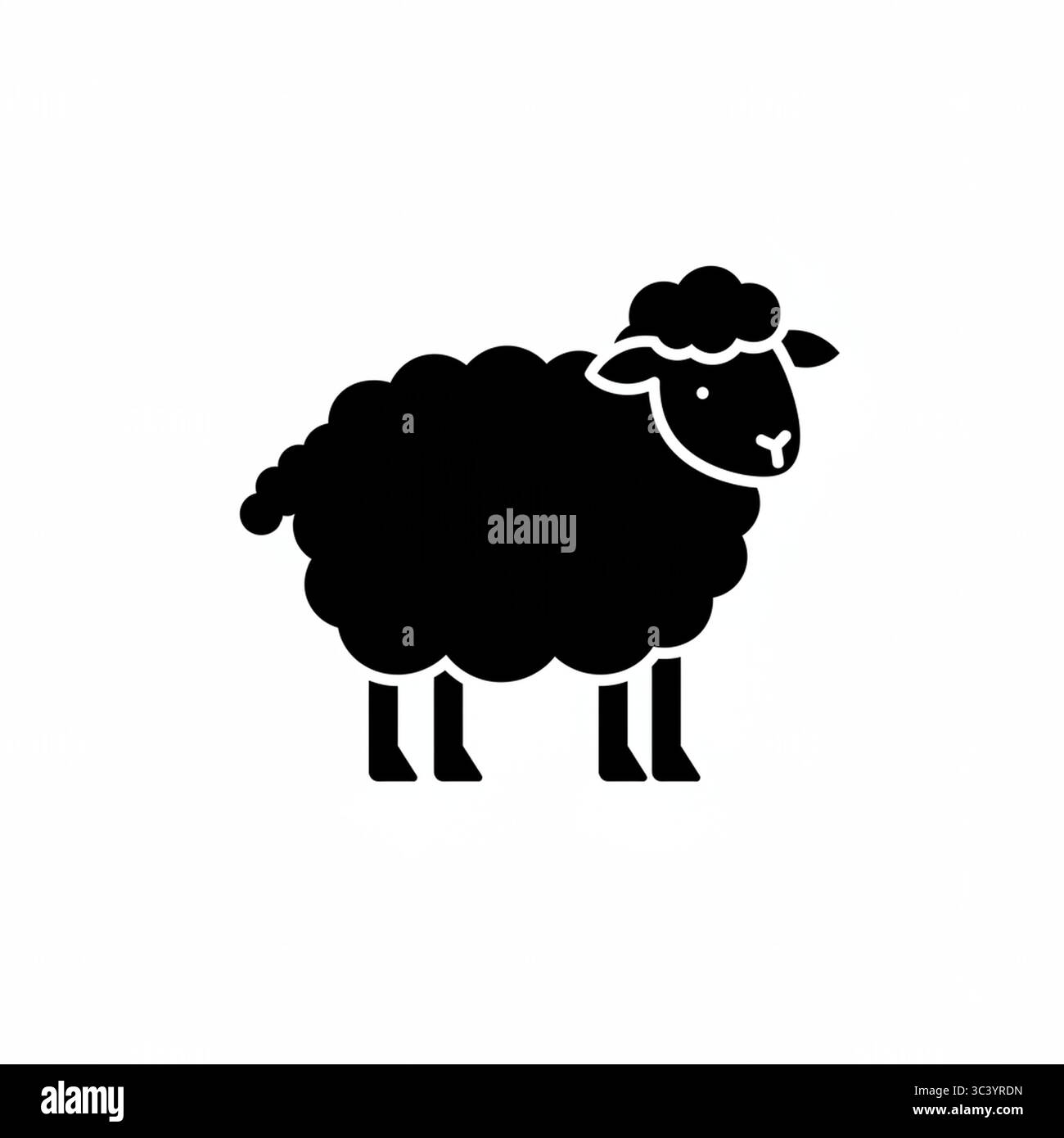 Icône graphique de mouton noir – illustration vectorielle isolée sur fond blanc Illustration de Vecteur