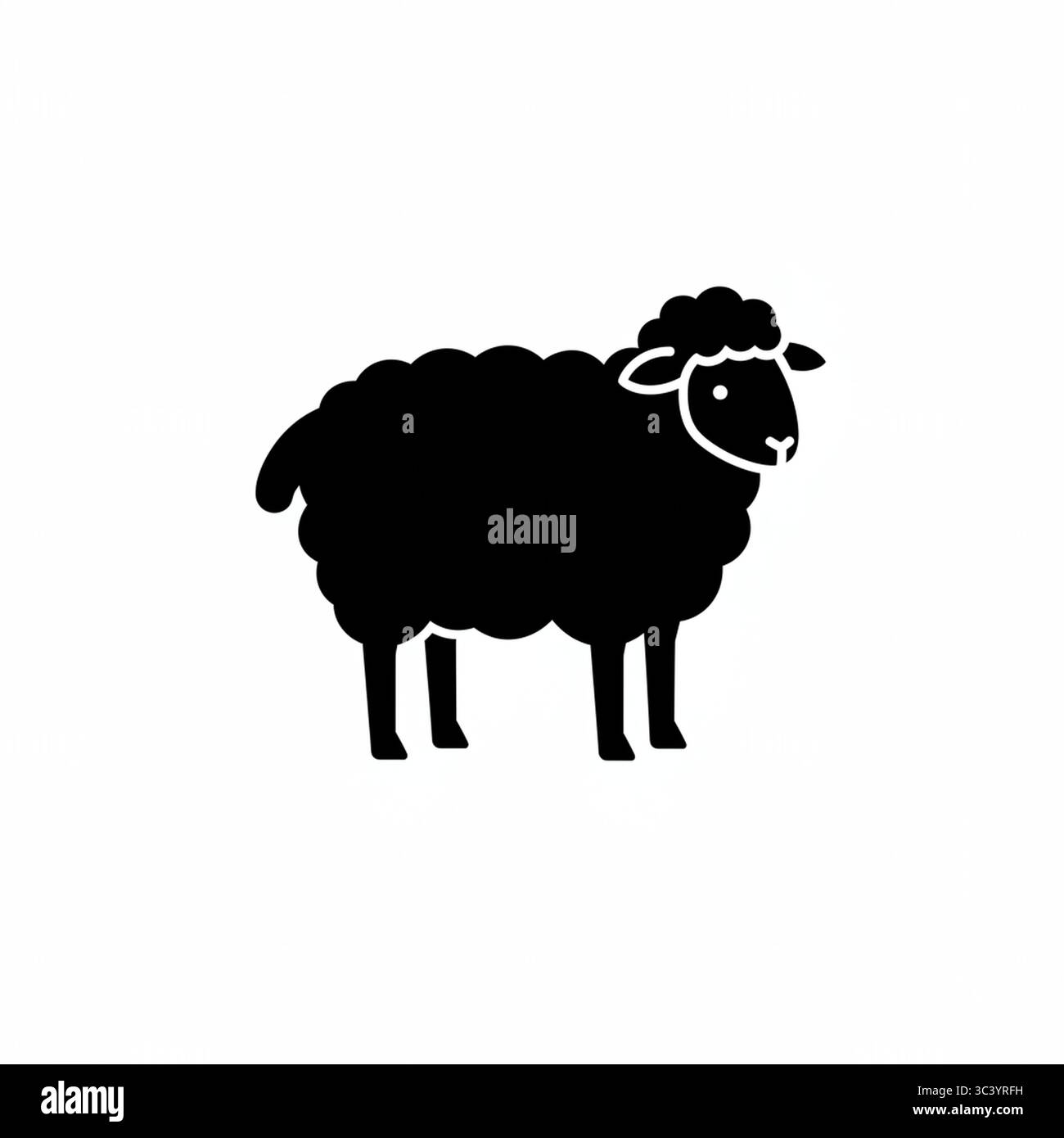 Icône graphique de mouton noir – illustration vectorielle isolée sur fond blanc Illustration de Vecteur