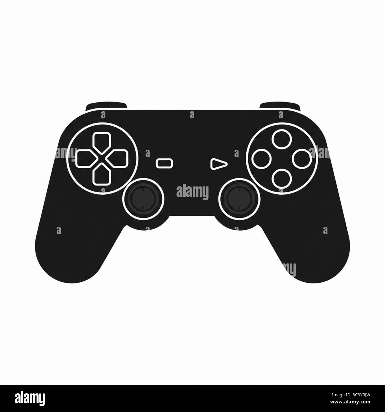 Icône graphique de télécommande de contrôleur de jeu noir – illustration vectorielle isolée sur fond blanc Illustration de Vecteur