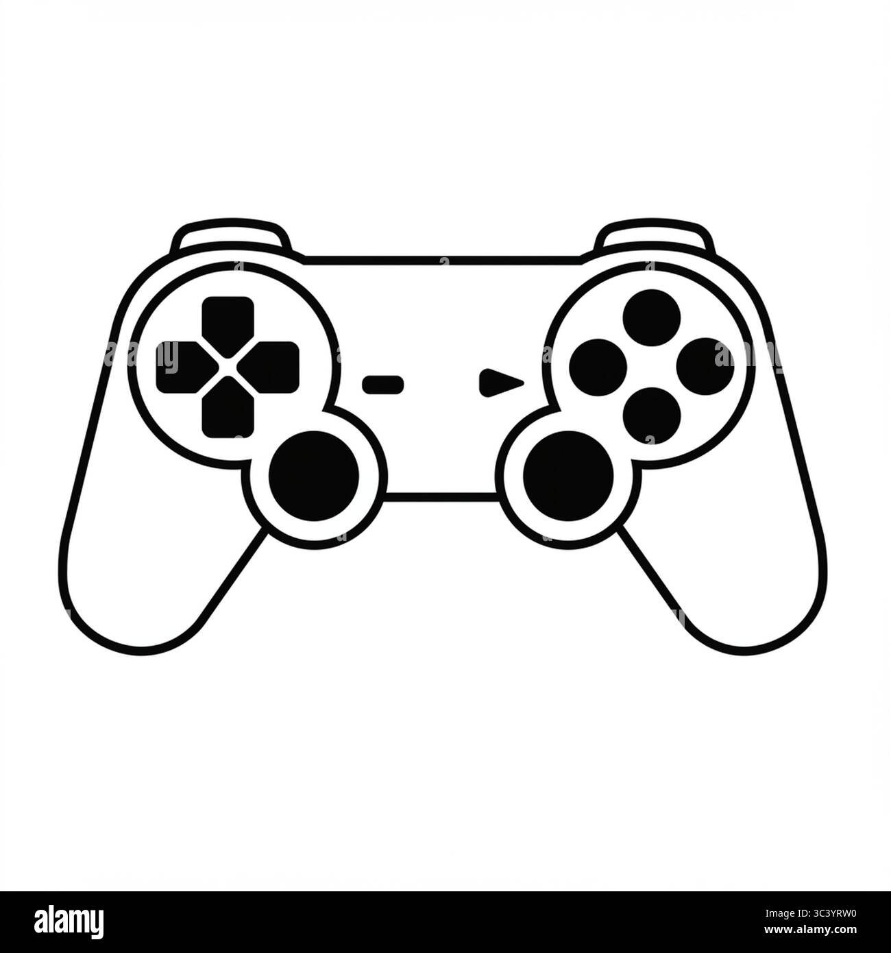Icône graphique de la télécommande de la manette de jeu noire. Illustration vectorielle isolée sur fond blanc Illustration de Vecteur