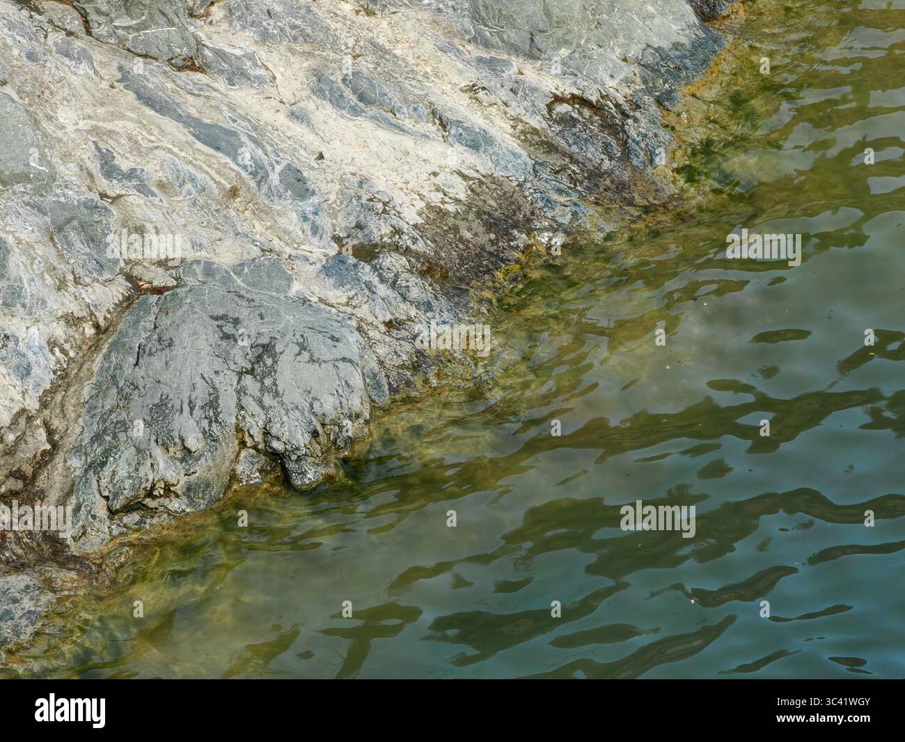 Sec rencontre humide : rivière et falaise dans le contraste de la nature Banque D'Images