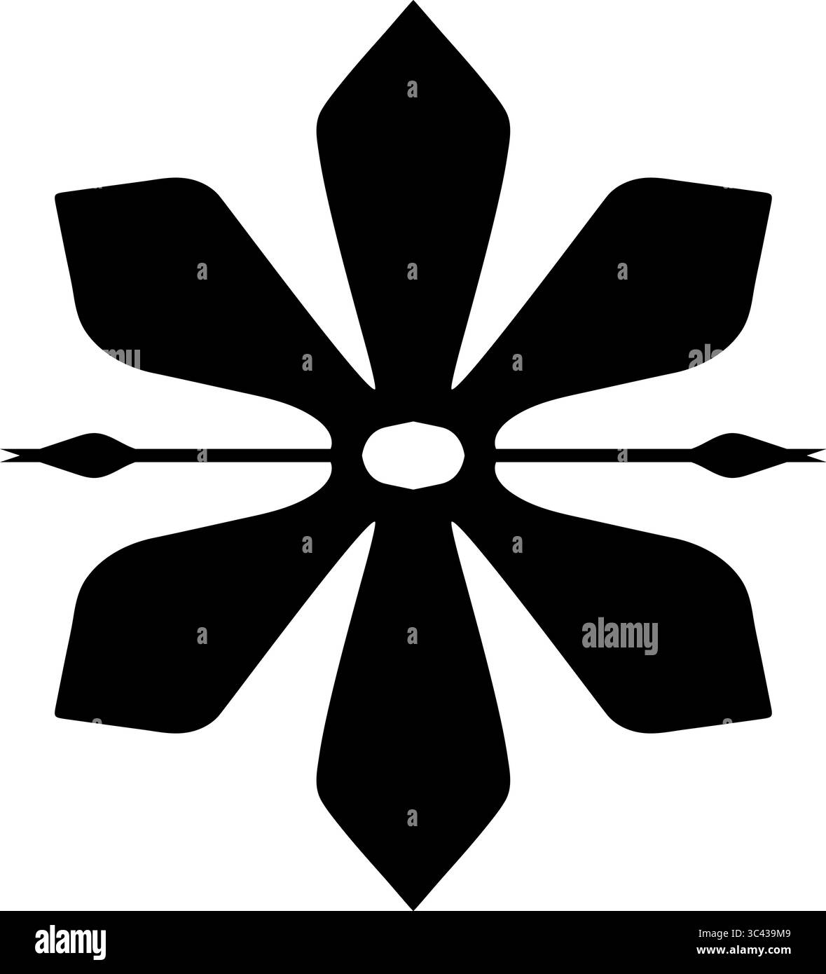 Motif floral stylisé noir Illustration de Vecteur