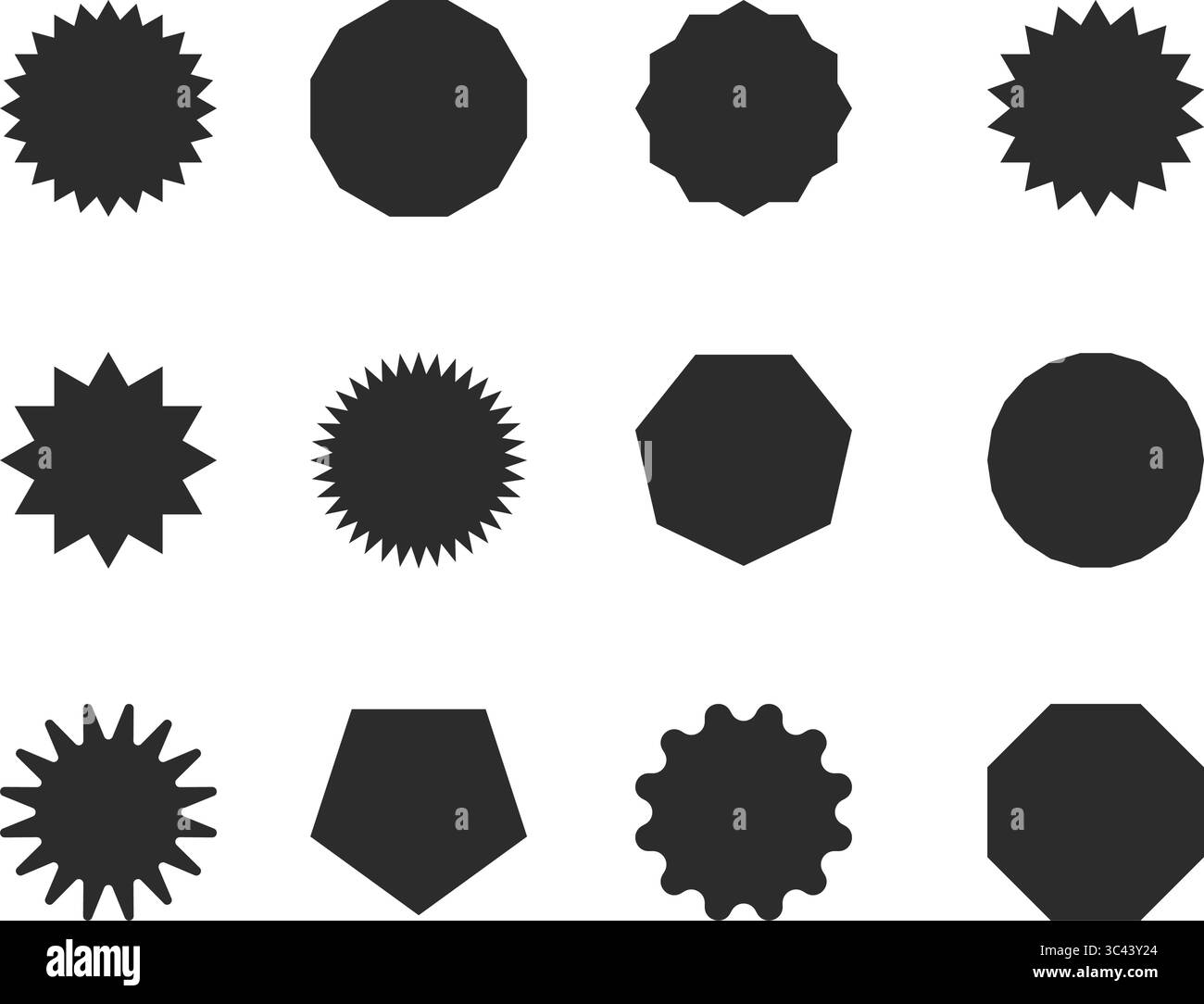 Collection de formes géométriques noires abstraites. Illustration de Vecteur
