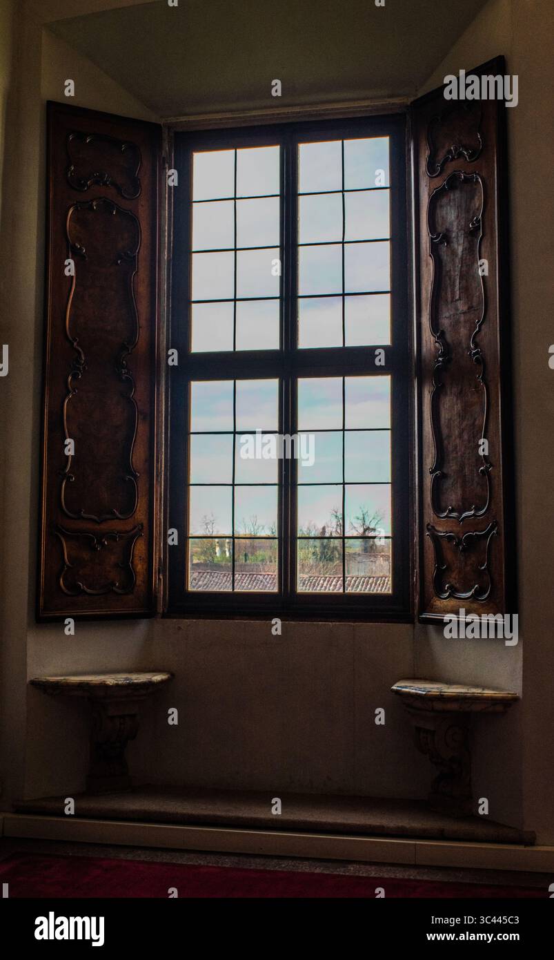 Italie : Détails du Musée Certosa di Pavia, qui conserve et expose toutes les œuvres d'art de la Certosa di Pavia, complexe monastère de Lombardie Banque D'Images