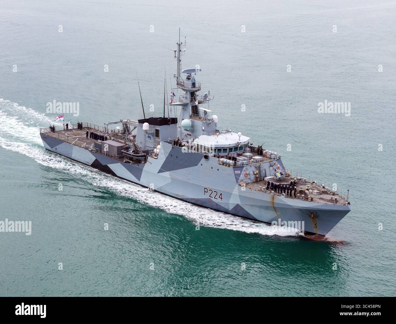 HMS Trent (P224), un navire de patrouille offshore (OPV) de classe Batch 2 River exploité par la Royal Navy (RN). Banque D'Images