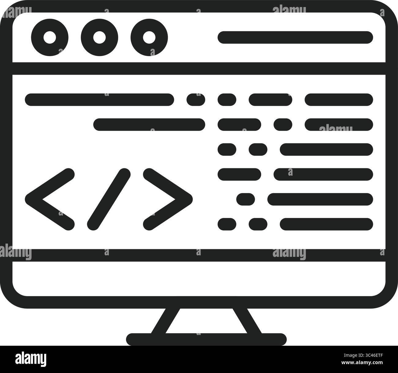 Icône de code de programmation. Convient aux applications mobiles, aux applications Web et aux médias imprimés. Illustration de Vecteur