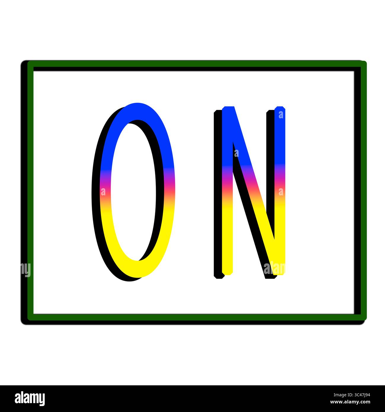 Ballon Web et APP de forme carrée avec le mot on écrit en couleurs dégradées. Icône pour les projets. Illustration. Forme, géométrie. Mots. Banque D'Images