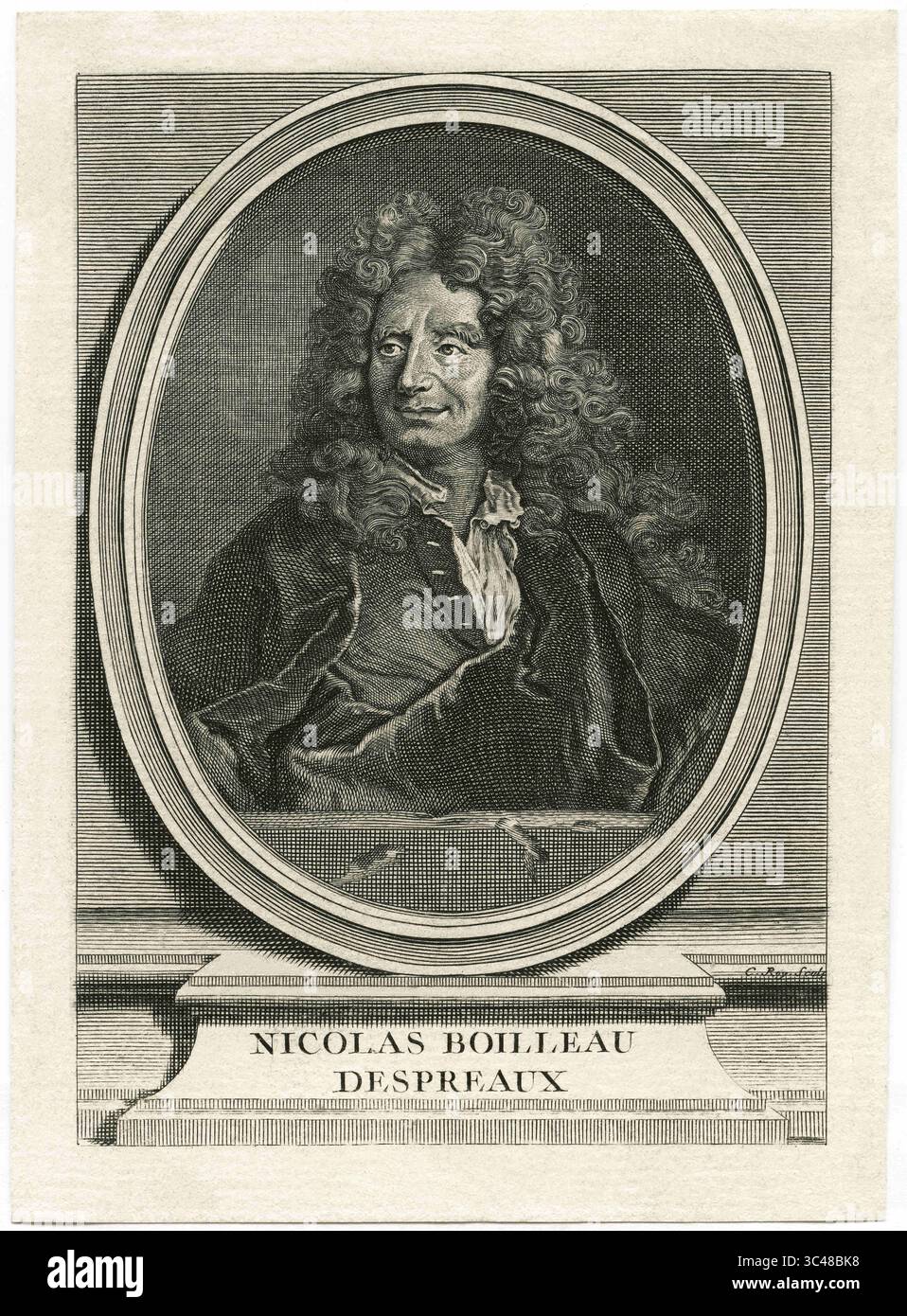 4 mai 2018 - France - Nicolas Boileau-Despreaux (1636-1711), poète et critique français, gravure tête et épaules (crédit image : © JT Vintage/Glasshouse via ZUMA Wire) Banque D'Images