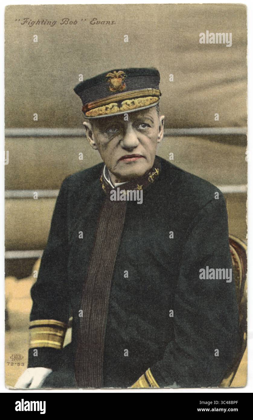 8 mai 2018 - États-Unis - Robley ''Fighting Bob'' Evans (1846-1912), contre-amiral de la marine des États-Unis, a servi de la guerre de Sécession à la guerre hispano-américaine, Portrait assis, carte postale, début des années 1900 (crédit image : © JT Vintage/Glasshouse via ZUMA Wire) Banque D'Images