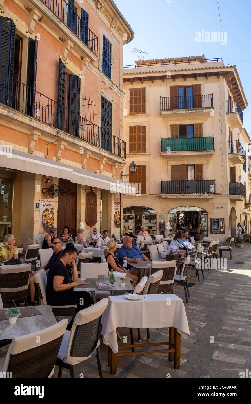 Plaça Constitució, Alcúdia Historic Old Towm, Majorque, Îles Baléares, Espagne Banque D'Images
