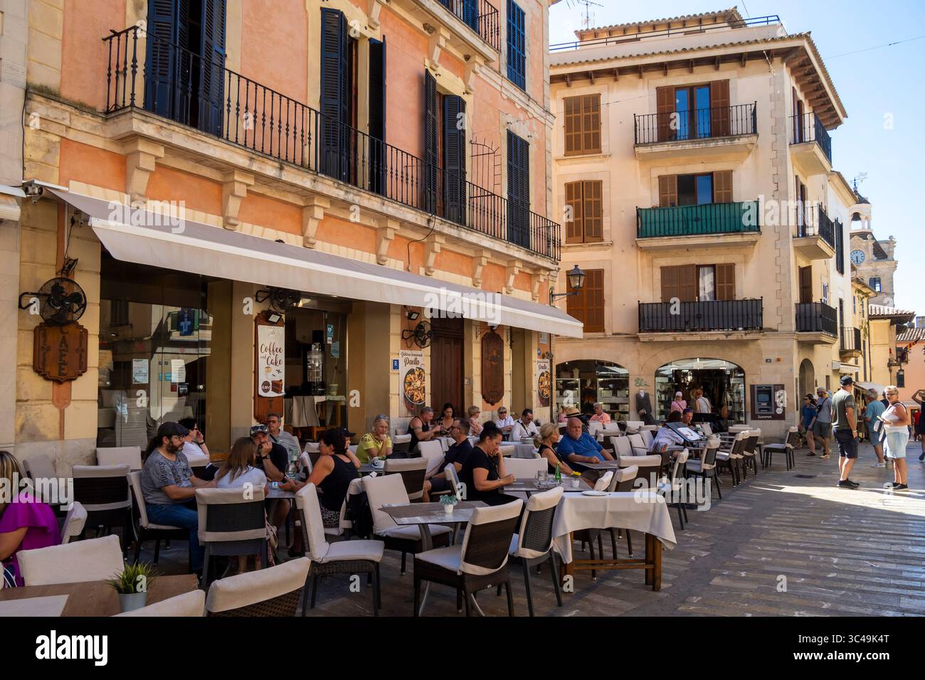 Cafr Plaça Constitució, Alcúdia Historic Old Towm, Majorque, Îles Baléares, Espagne Banque D'Images