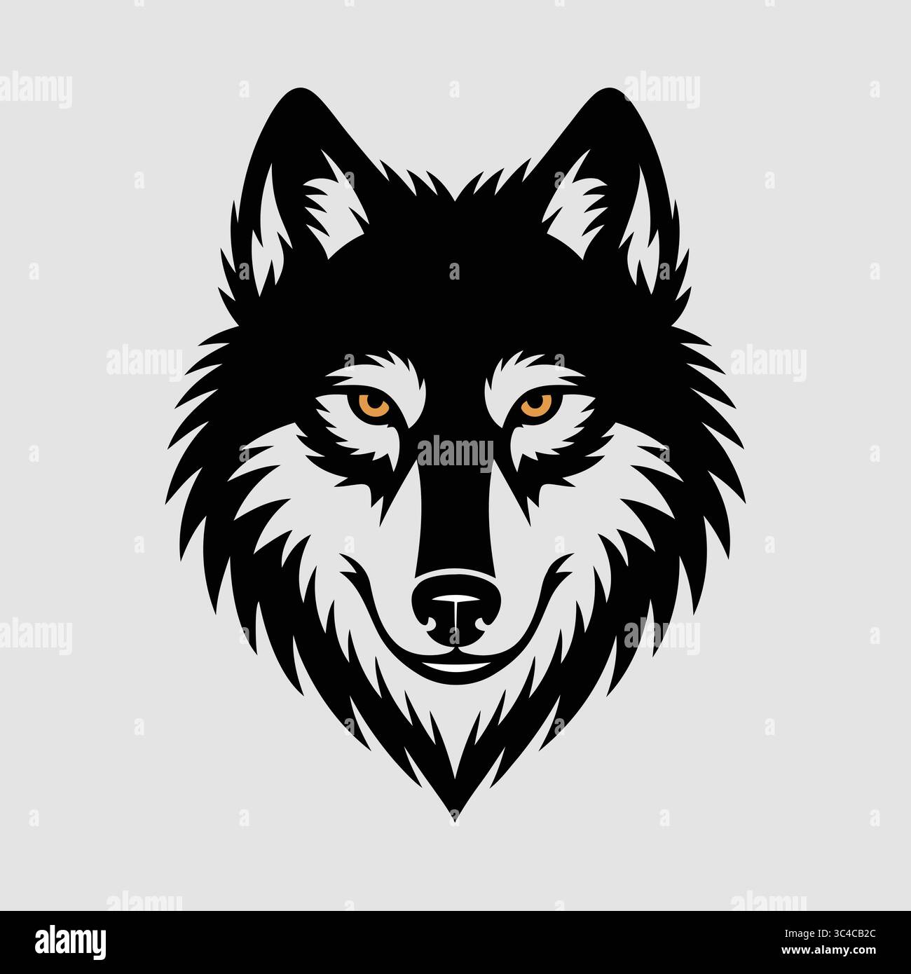 'Illustration majestueuse tête de loup' Illustration de Vecteur