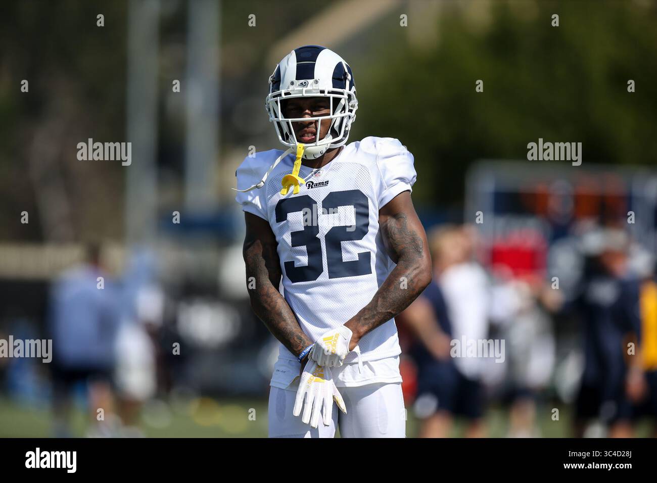 01 août 2018 Irvine, CA...Cornerback Troy Hill #32 des Rams de Los Angeles au camp d'entraînement des Rams de Los Angeles au campus UC Irvine à Irvine, CA le 1er août 2018. Jevone Moore(image de crédit : &copy ; Jevone Moore/CSM via ZUMA Wire) Banque D'Images