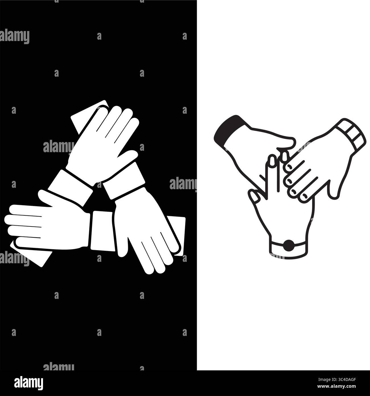 Icônes Unity et TeamWork – illustration vectorielle Illustration de Vecteur