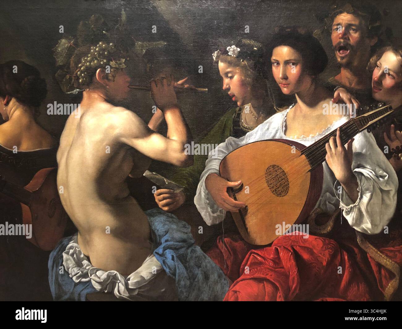 Peinture à l'huile baroque : concert Bacchic, par Pietro Paolini, 1625 Banque D'Images
