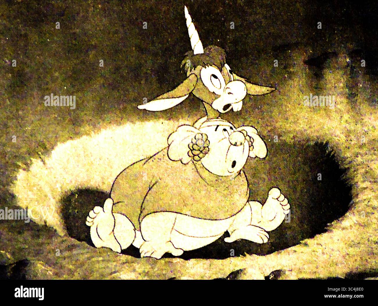 FILM - FILMS - CINÉMA - HISTOIRE - Une scène du dessin animé expérimental Disney FANTASIA 1942 Banque D'Images