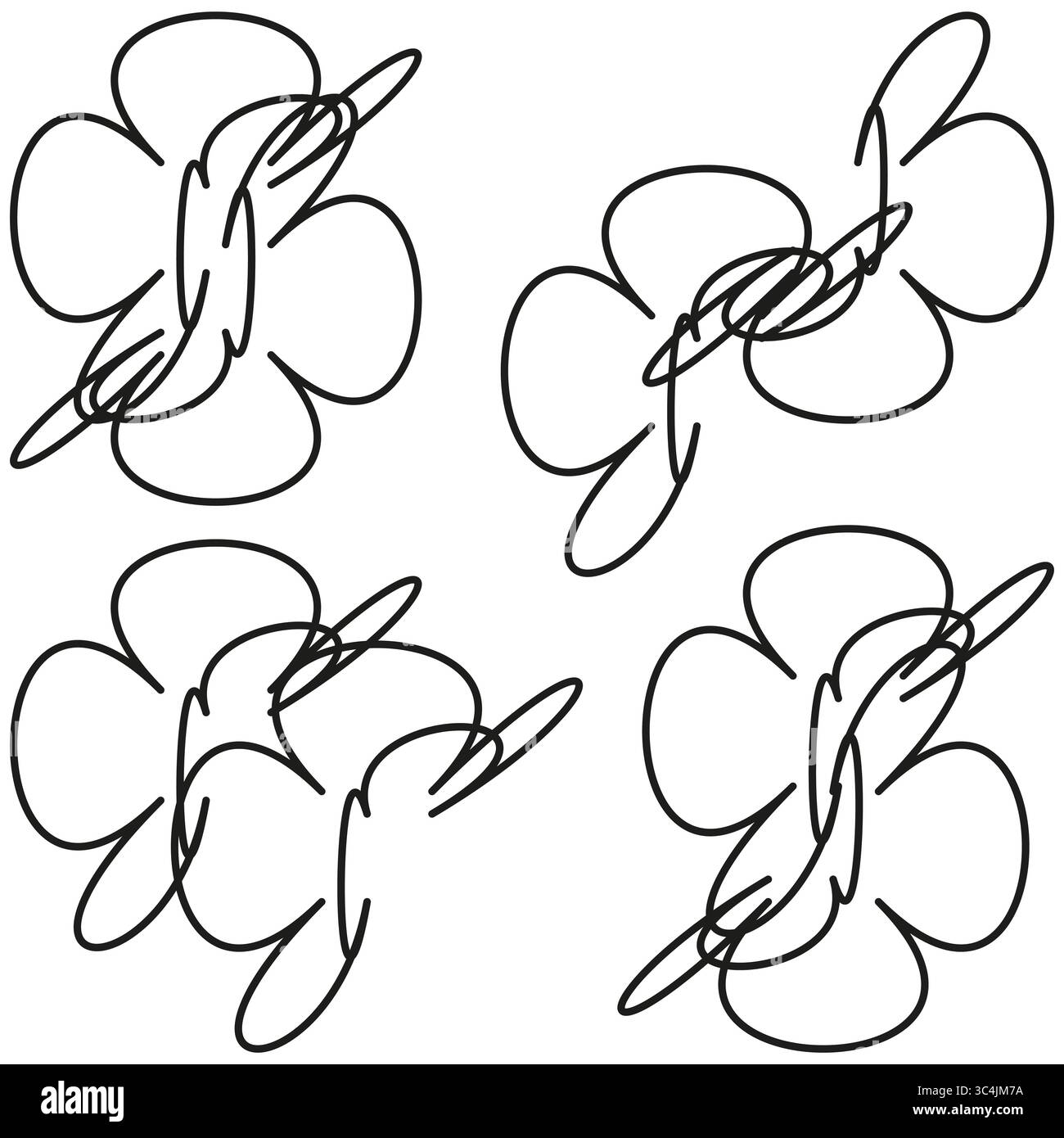 Formes florales abstraites. Formes naturelles organiques. Eléments vectoriels décoratifs. Contours floraux. SPE 10. Illustration de Vecteur