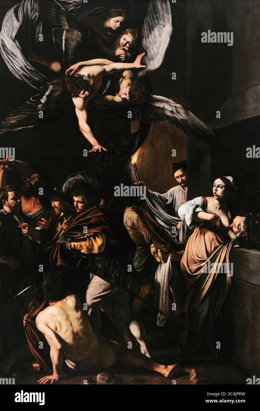 Michelangelo Merisi da Caravaggio, les sept actes de Miséricorde, peinture à l'huile sur toile, 1606-1607 Banque D'Images