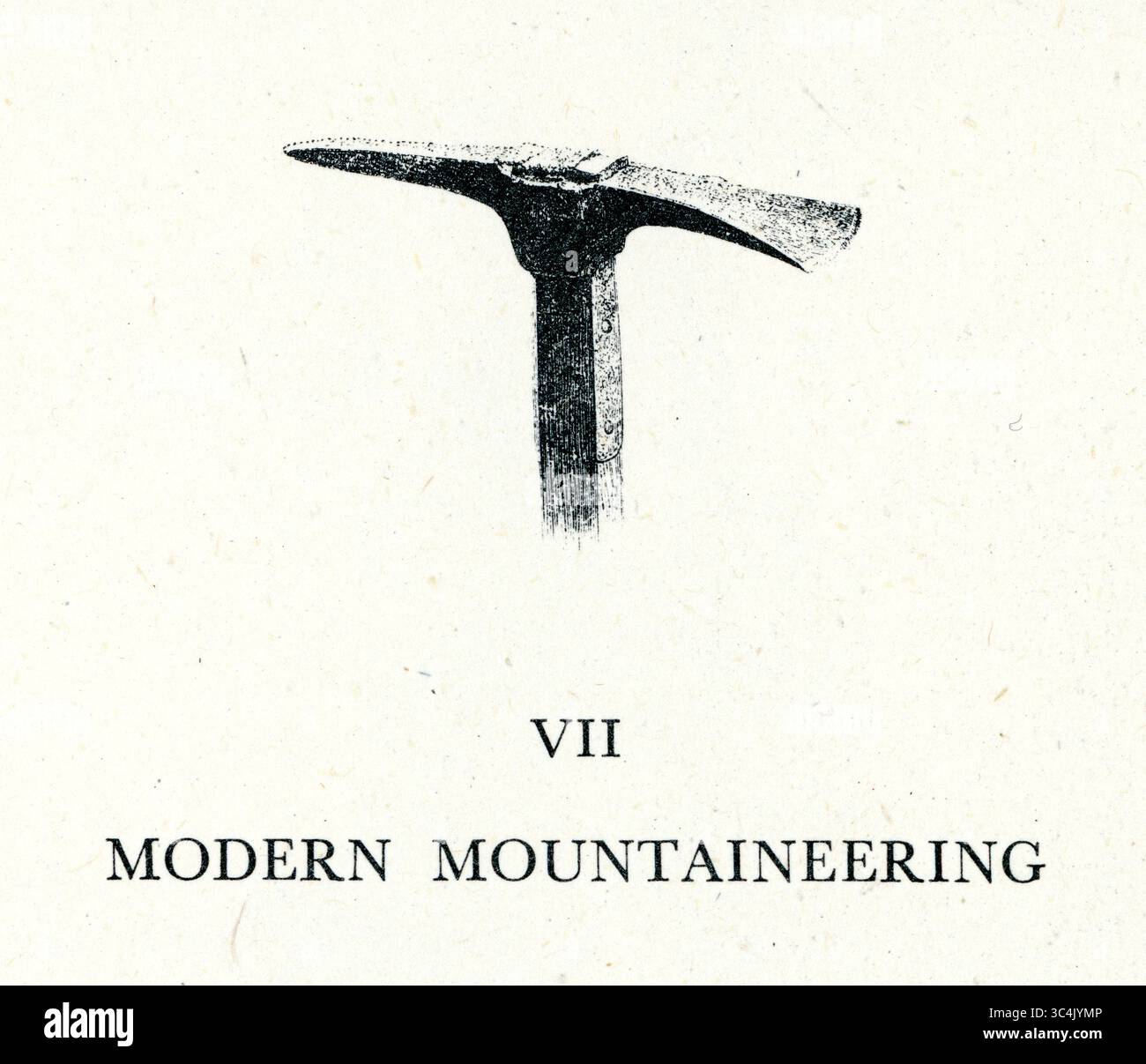 Gravure victorienne vintage d'un piolet par Edward Whymper, une plaque de livre, de Scambles Among the Alps, 1871. ROYAUME-UNI Banque D'Images