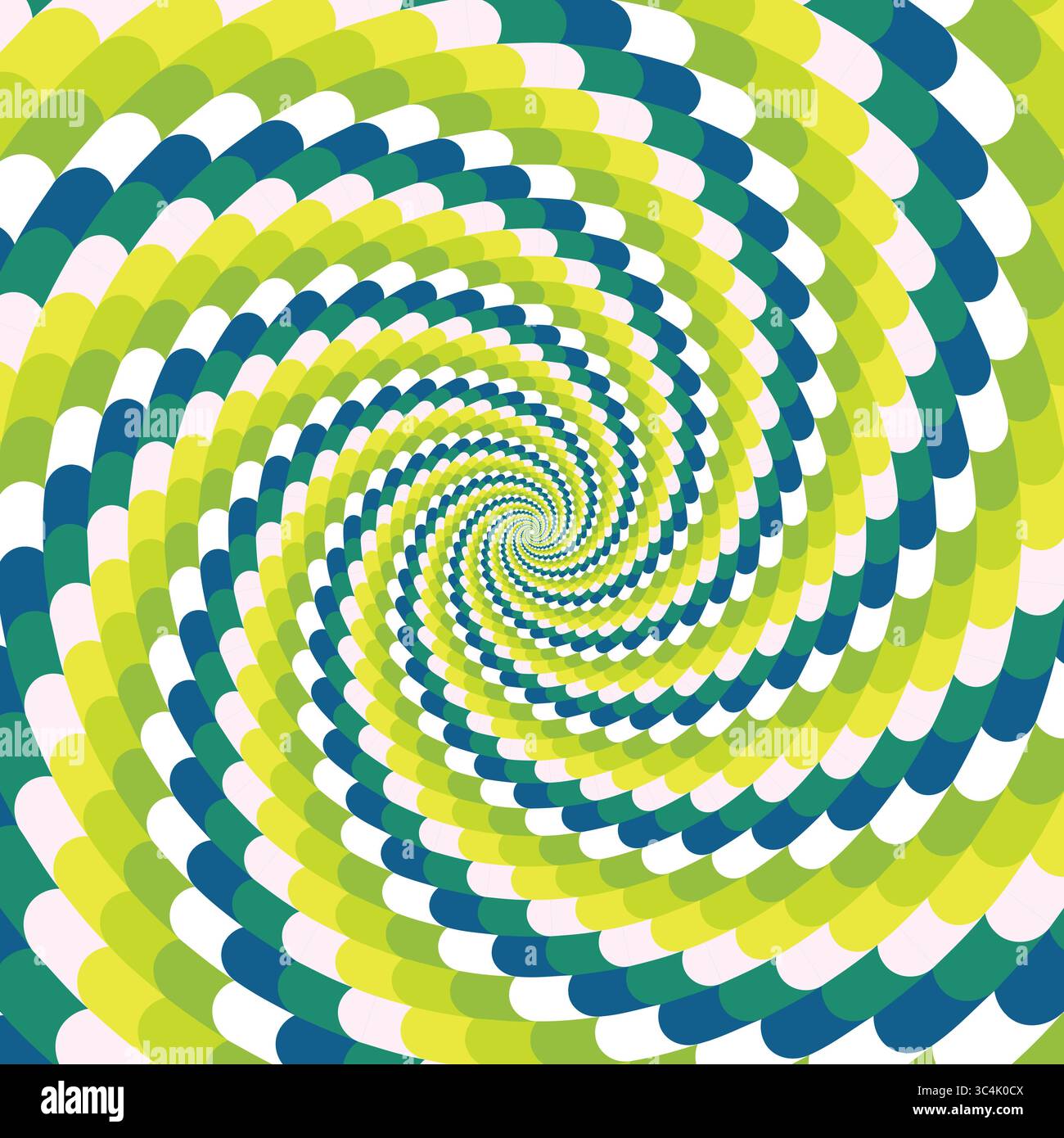 Spirale joyeux fond de tourbillon hypnotique, illusion optique du mouvement, illustration vectorielle opt style art, géométrique abstrait coloré, ps multicolore Illustration de Vecteur