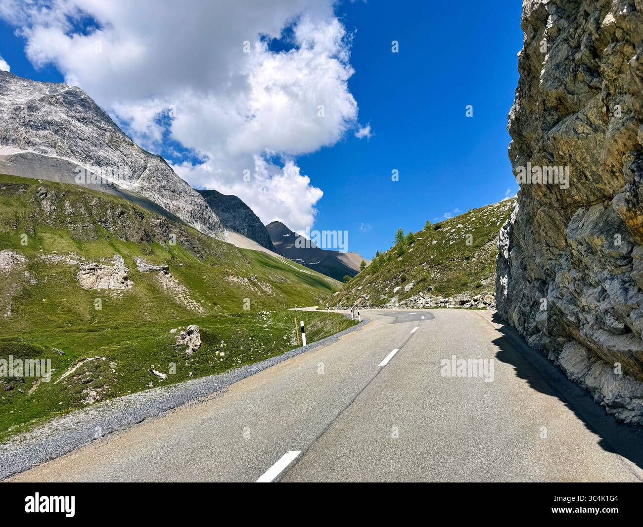 Tour en vélo de route dans les Alpes italiennes et suisses, Albula Pass Banque D'Images
