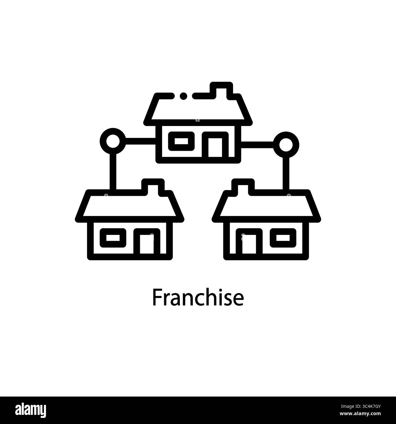 Icône franchise. Concept de logo de franchise linéaire à la mode sur fond transparent de Startup Strategy et Success collection Illustration de Vecteur