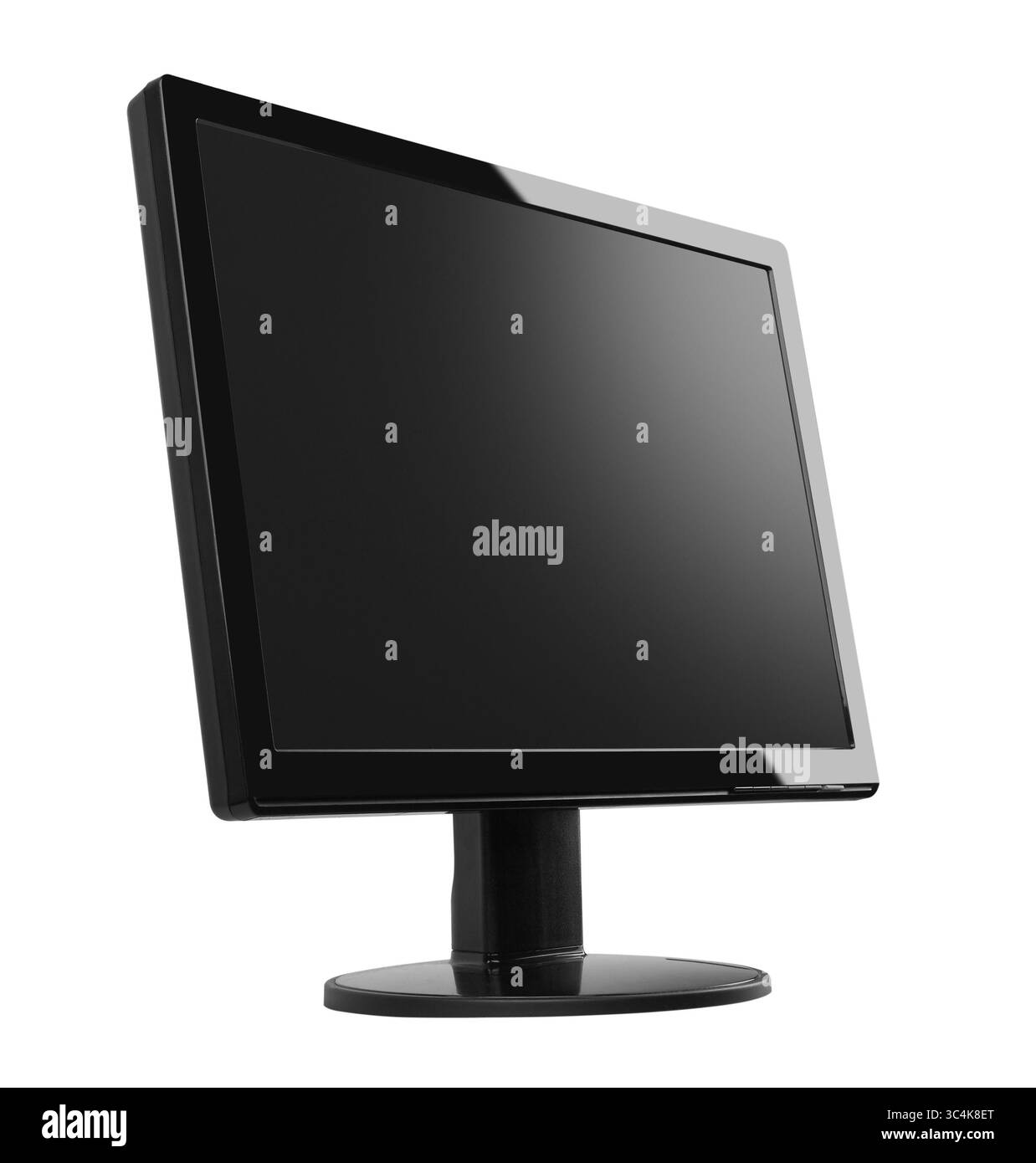 Moniteur TV à LED plate isolé sur des chemins d'écrêtage blancs Banque D'Images