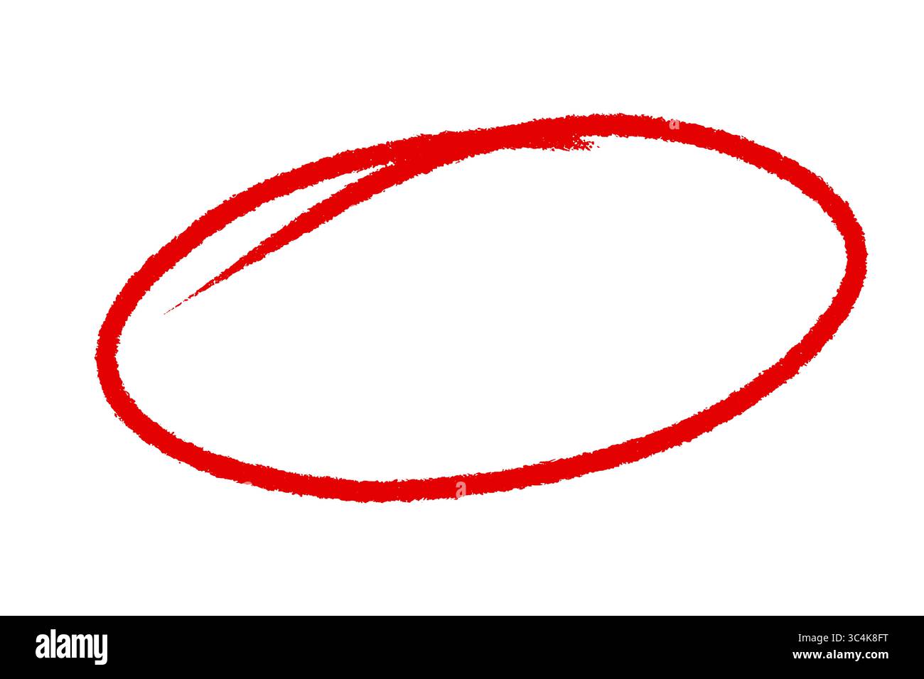 Marqueur circulaire rouge dessiné à la main, anneau de surbrillance Scribble, PNG transparent pour l'accentuation du texte Banque D'Images