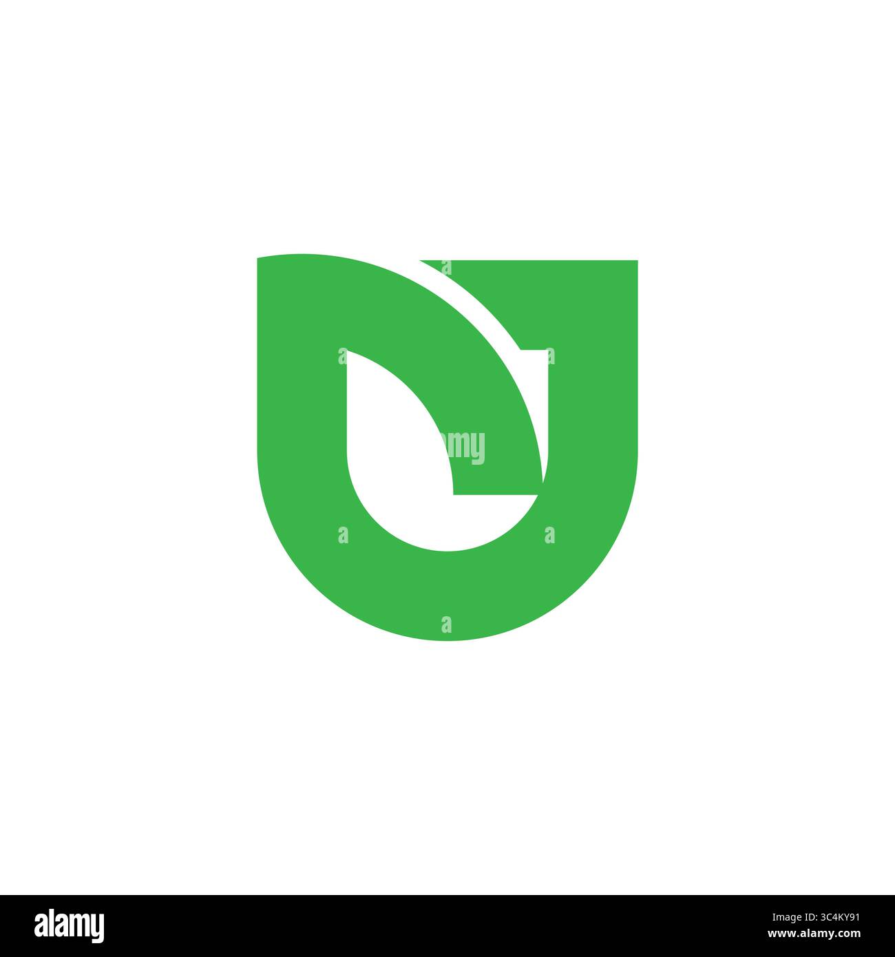 vecteur de logo géométrique de feuille liée verte de lettre nj Illustration de Vecteur