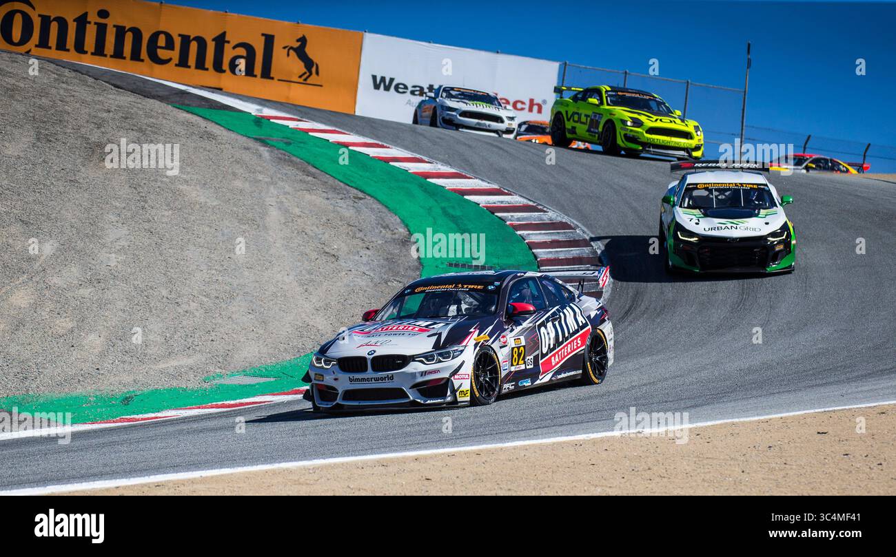 08 septembre 2018 Monterey, CA, États-Unis # 82 pilotes james Clay / Tyler Cooke mène le peloton à travers le tire-bouchon lors du Grand Prix Continental de Monterey IMSA Continental pneu sport Challenge course à WeatherTech Raceway Laguna Seca Monterey, CA Thurman James / CSM(Credit image : &copy ; Thurman James / CSM via ZUMA Wire) Banque D'Images