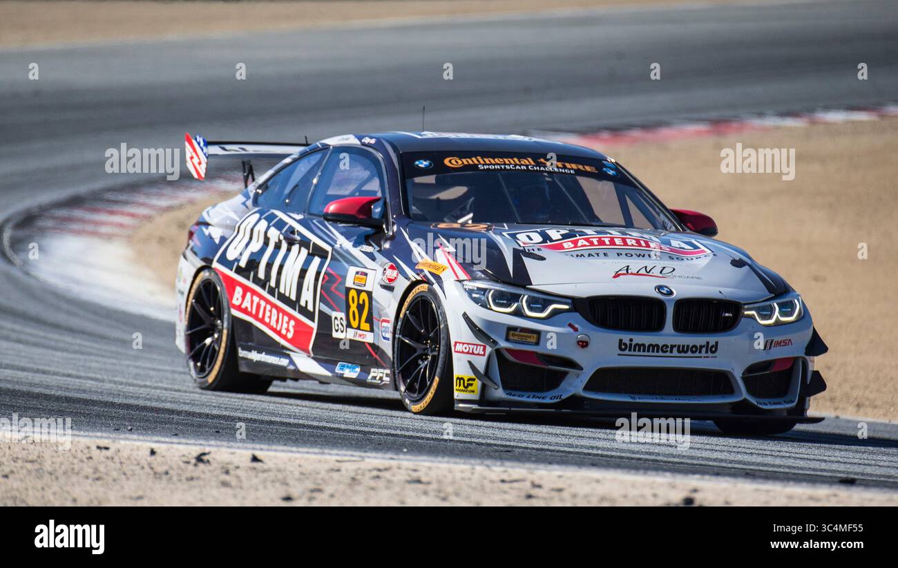 08 septembre 2018 Monterey, CA, États-Unis # 82 pilotes james Clay / Tyler Cooke sortant du virage 5 lors du Grand Prix Continental de Monterey IMSA Continental pneu sport Challenge course à WeatherTech Raceway Laguna Seca Monterey, CA Thurman James / CSM(Credit image : &copy ; Thurman James / CSM via ZUMA Wire) Banque D'Images