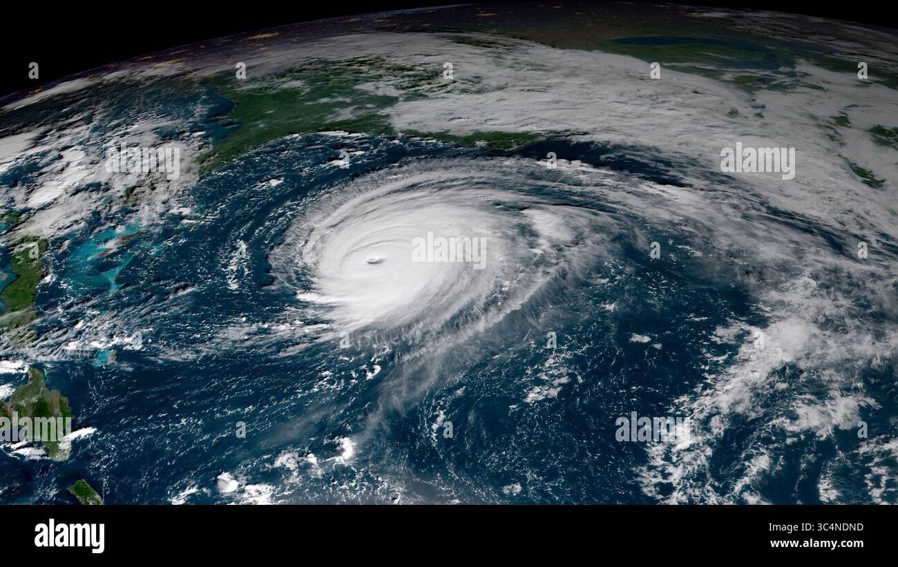 13 septembre 2018 - Houston, TX, États-Unis d'Amérique - vue depuis le satellite GOES East de l'ouragan Florence la côte est des États-Unis le 13 septembre 2018 en orbite terrestre. (Crédit image : © NASA via ZUMA Wire) Banque D'Images
