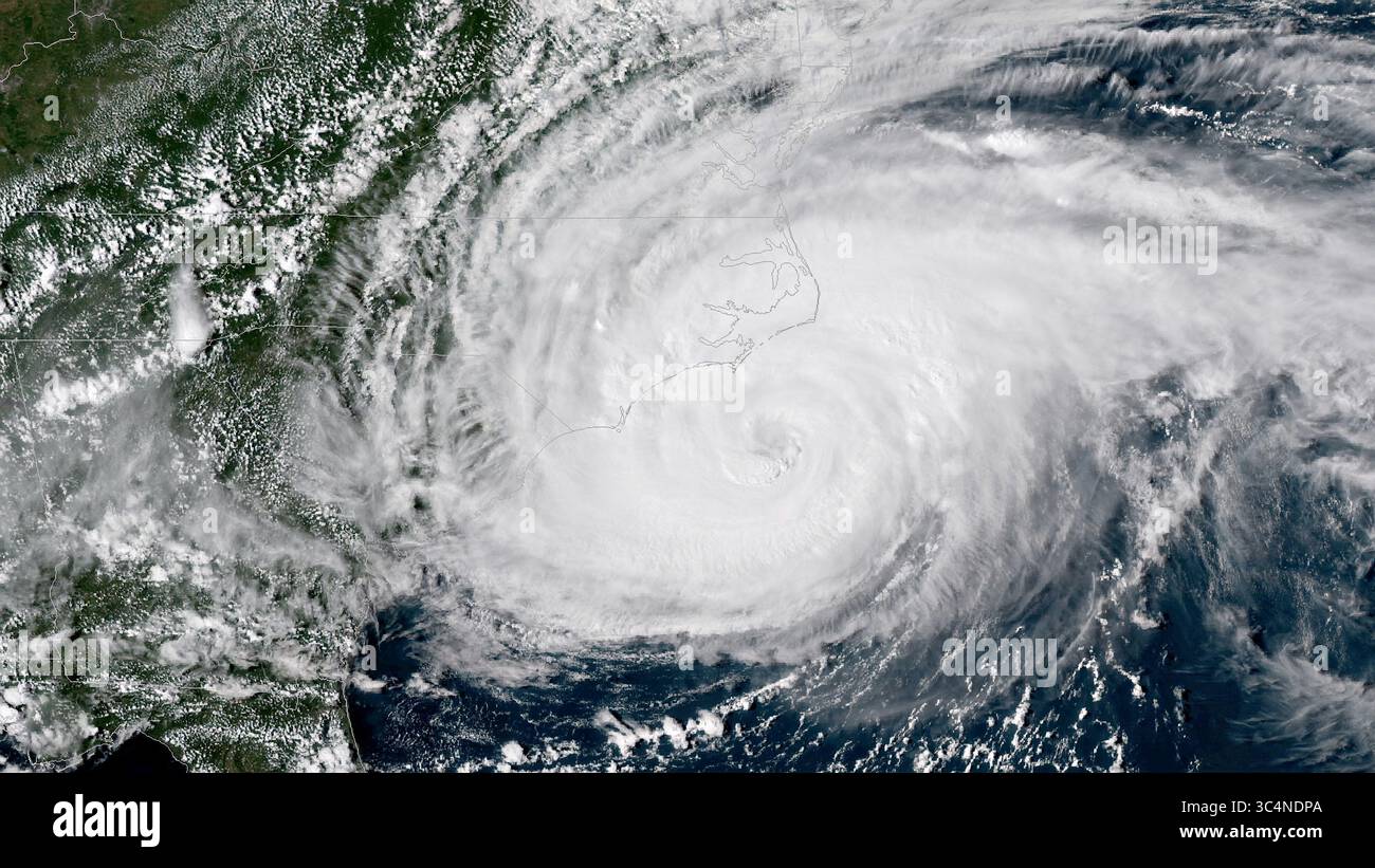 13 septembre 2018 - Houston, TX, États-Unis d'Amérique - vue depuis le satellite GOES East de l'ouragan Florence la côte est des États-Unis septembre en orbite terrestre. (Crédit image : © NASA via ZUMA Wire) Banque D'Images
