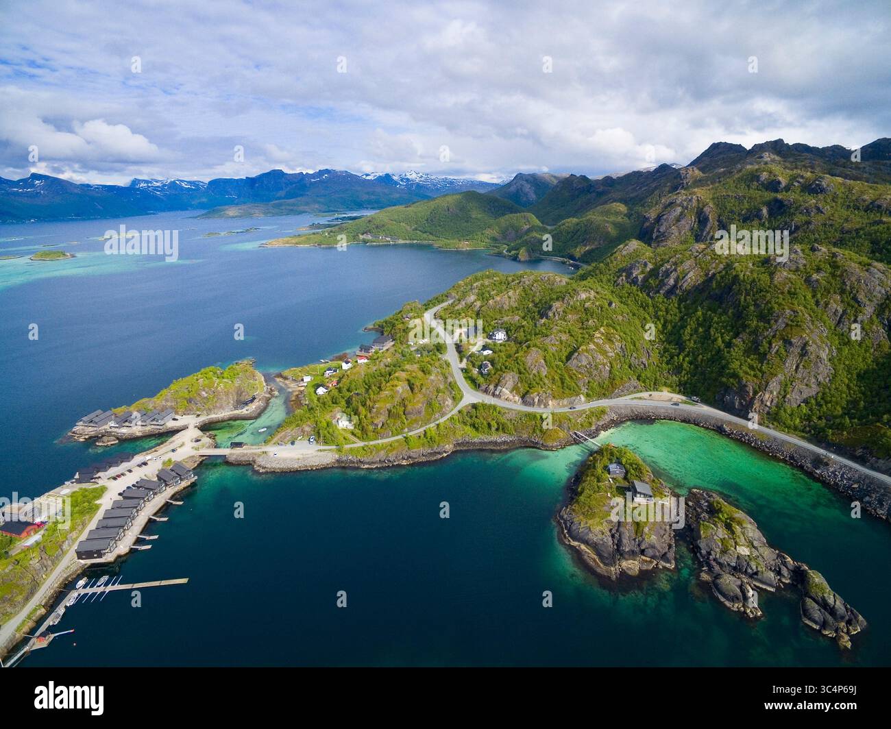 Vue aérienne de l'île de Senja, Norvège Banque D'Images