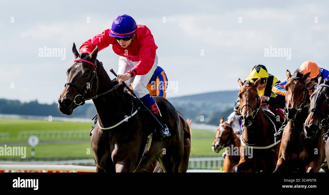 16 septembre 2018 - Curragh, KIL, États-Unis - 16 septembre 2018 : Skitter Scatter, piloté par Ronan Whelan, remporte les Moyglare Stud Stakes lors de l'Irish Champions Stakes Day à Curragh Racecourse le 16 septembre 2018 à Curragh, Irlande. Scott Serio/ESW/CSM(image de crédit : &copy ; Scott Serio/CSM via ZUMA Wire) Banque D'Images