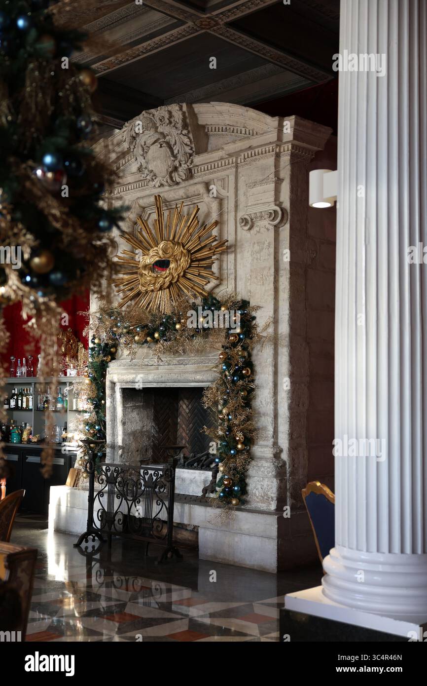 Légendaire Hôtel Negresco à Nice, photo de l'intérieur pendant la période de Noël Banque D'Images