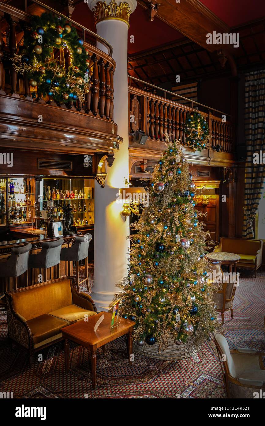 Légendaire Hôtel Negresco à Nice, photo de l'intérieur pendant la période de Noël Banque D'Images