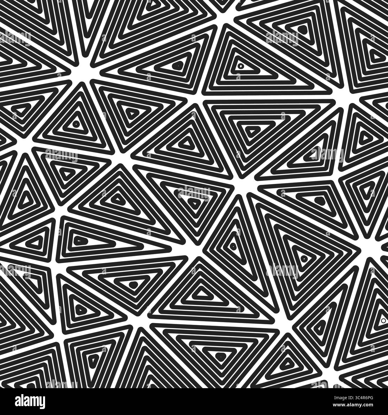 Fond abstrait avec des formes triangulaires en mosaïque. Grande taille de triangles. Triangles internes multiples répétés. Style noir et blanc. Modèle reproductible. Illustration de Vecteur