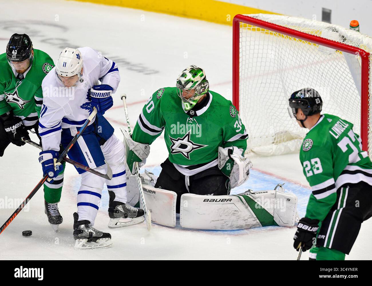 .Pendant le match des Maple Leafs de Toronto au Dallas Stars de la LNH au American Airlines Center à Dallas, Texas, le 9 octobre 2018 .Manny Flores/Cal Sport Media) Banque D'Images .Pendant le match des Maple Leafs de Toronto au Dallas Stars de la LNH au American Airlines Center à Dallas, Texas, le 9 octobre 2018 .Manny Flores/Cal Sport Media) Banque D'Images