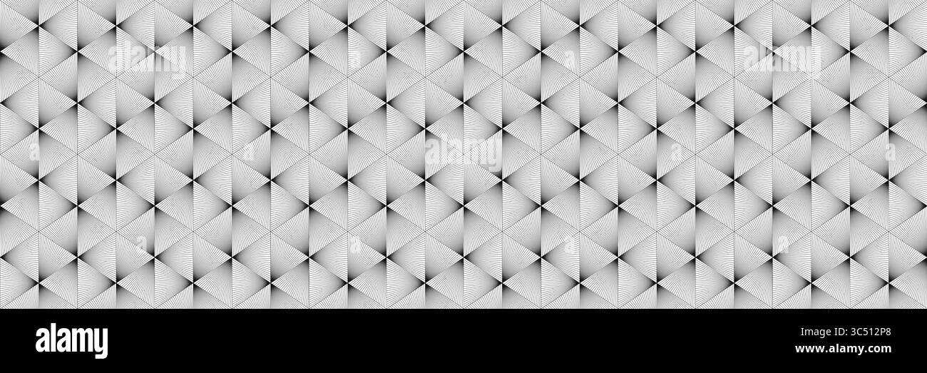 motif horizontal sans couture de triangle de ligne noire mélangée sur blanc pour la conception et l'arrière-plan. Illustration de Vecteur
