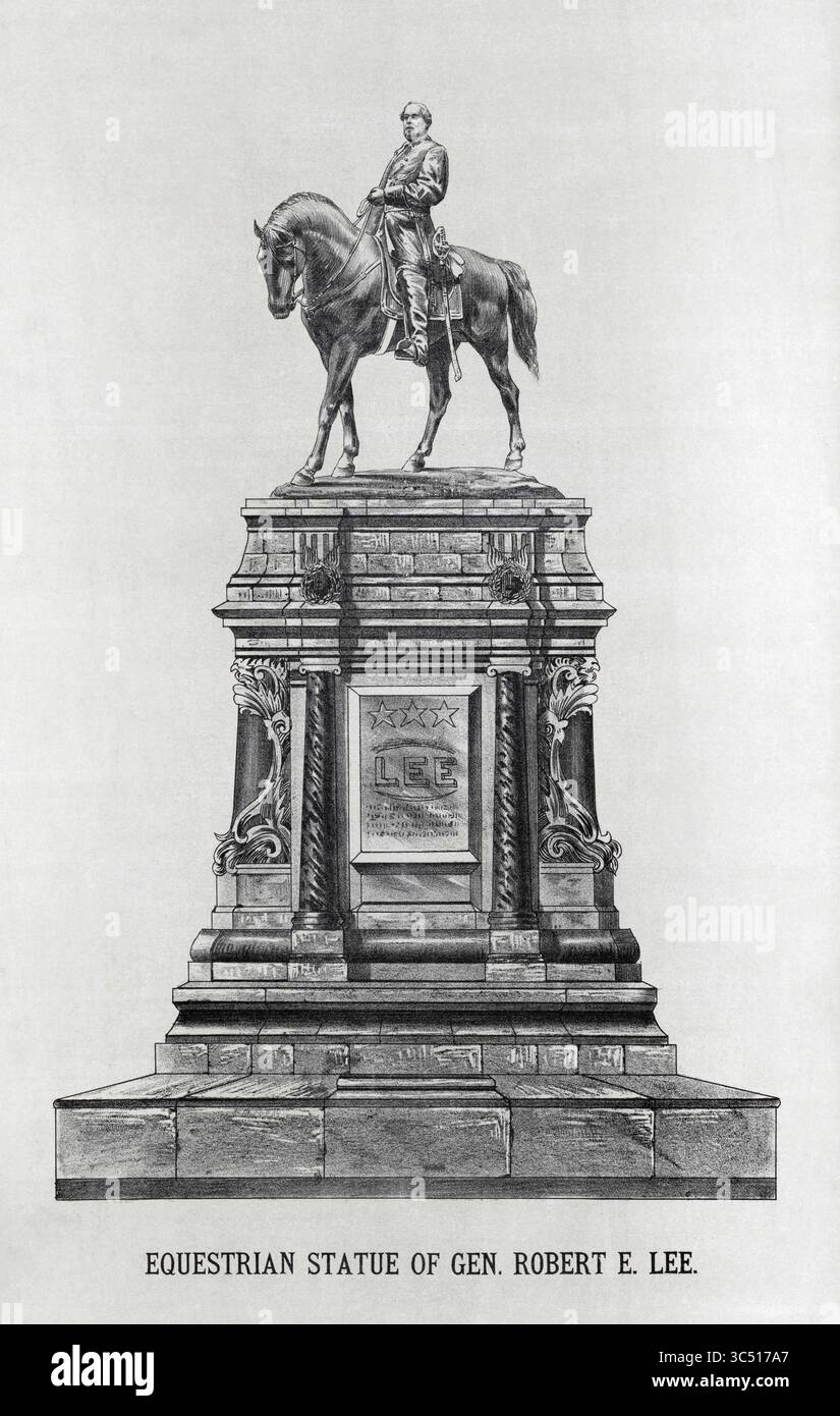 29 juin 2015, États-Unis : Statue équestre du général confédéré Robert E. Lee, illustration, 1890 (crédit image : © JT Vintage/Glasshouse via ZUMA Wire) Banque D'Images