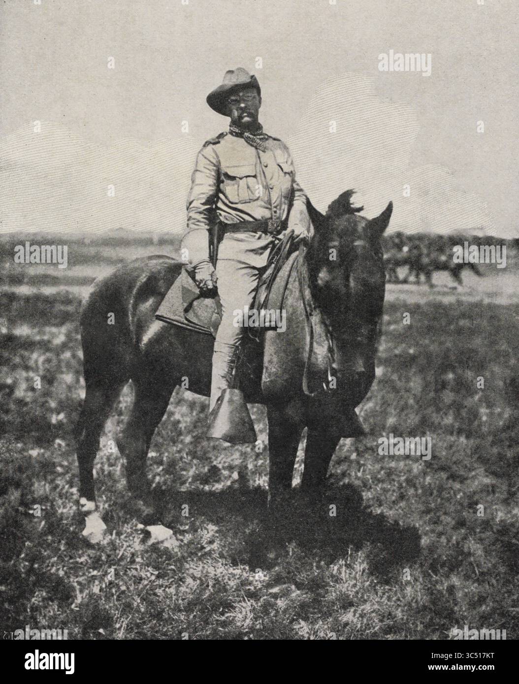 13 juin 2019, Montauk, New York, USA : Colonel Theodore Roosevelt à cheval, Rough Rider, Montauk point, long Island, New York, États-Unis, 1898 (crédit image : © JT Vintage/Glasshouse via ZUMA Wire) Banque D'Images